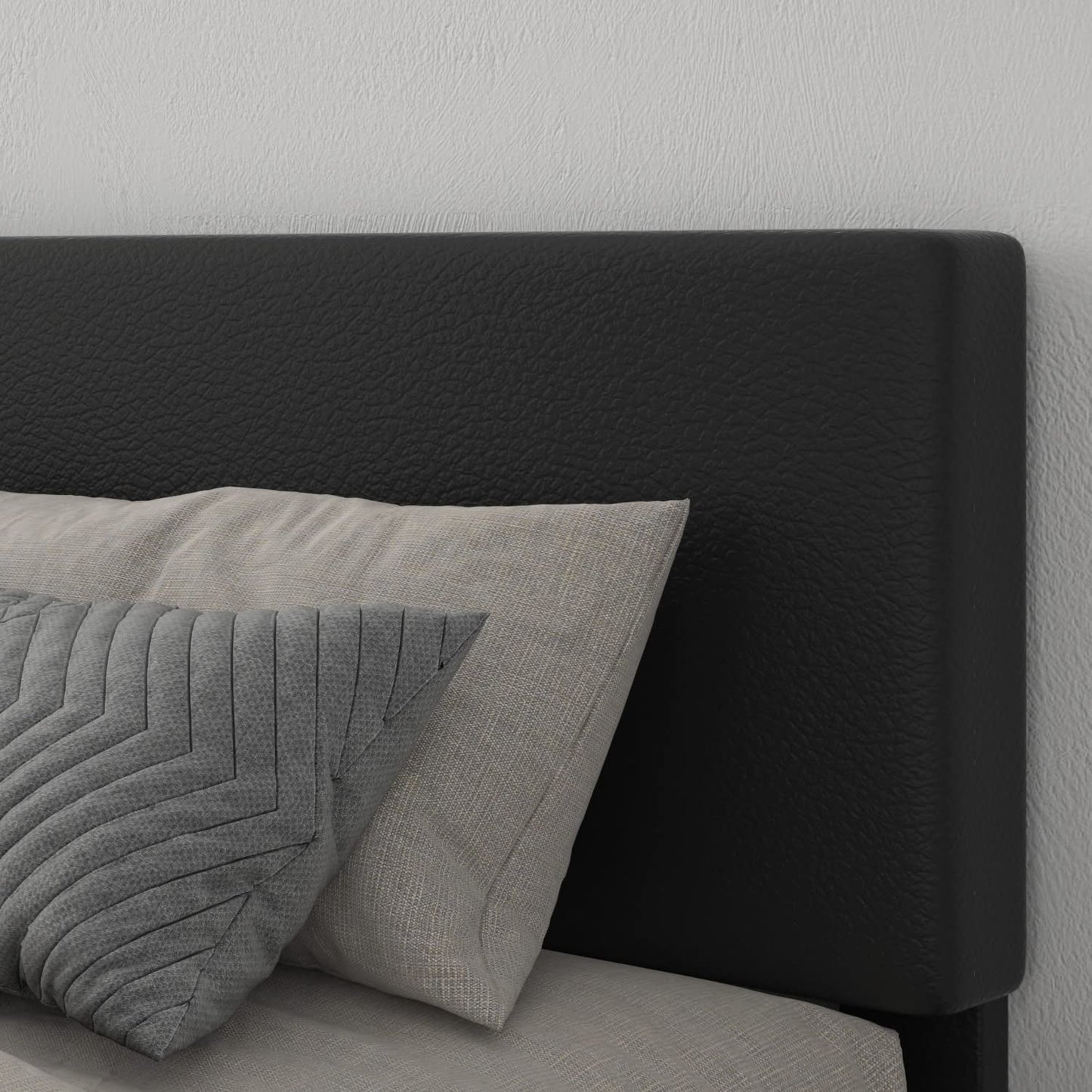 Vanouva Upholstered Platform Bed – Adjustable Headboard, No Box Spring Needed - Vanouva