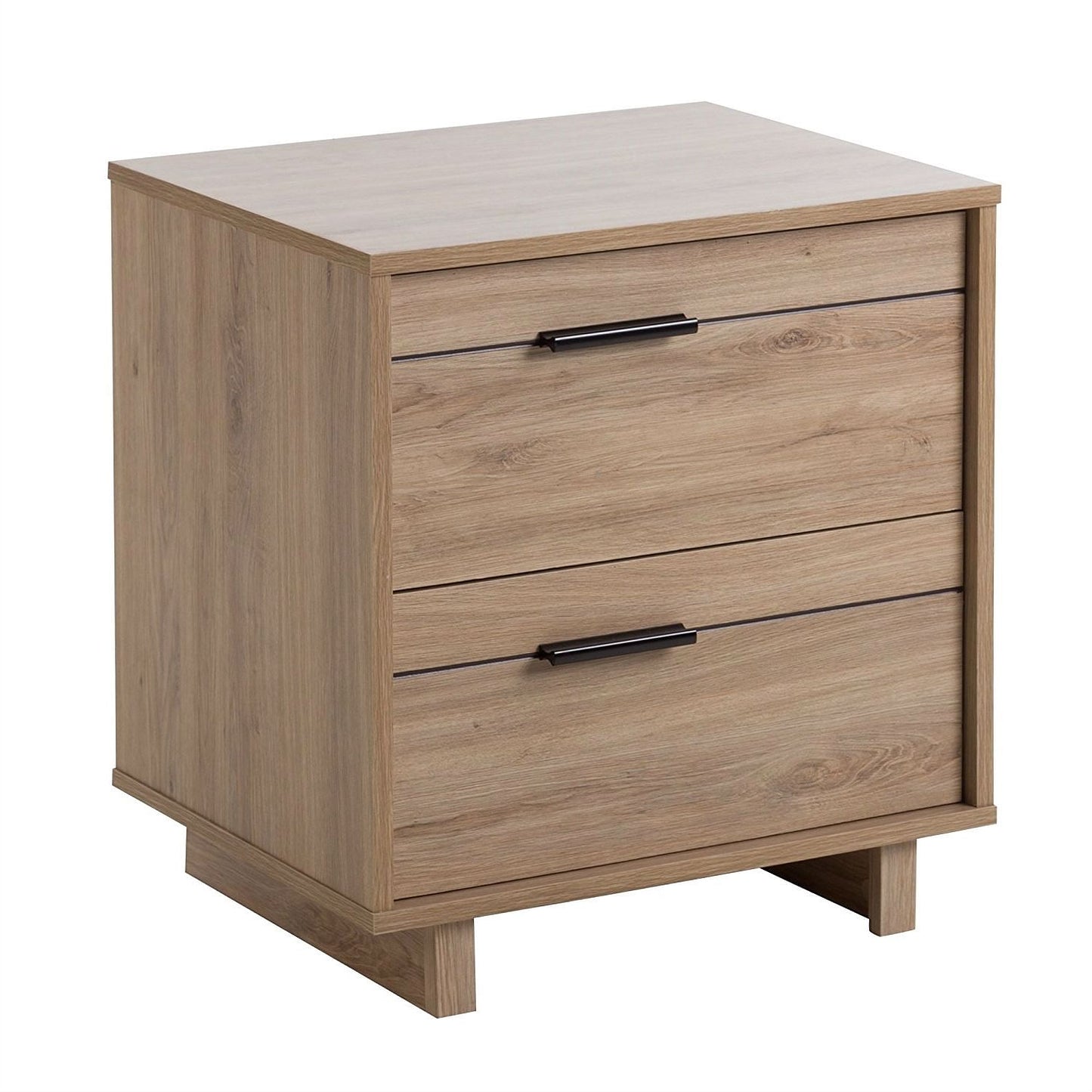 Vanouva Modern 2-Drawer End Table Nightstand in Light Oak Wood Finish - Vanouva