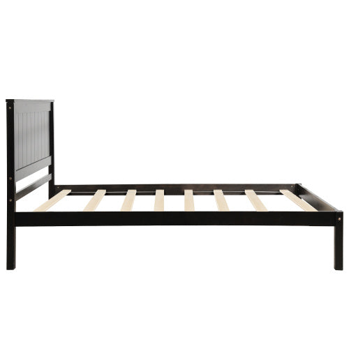 Vanouva Twin Platform Bed with Headboard – Espresso Finish - Vanouva