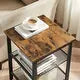 Vanouva Modern Industrial End Table – Black Metal Frame with Rustic Brown Wood Top - Vanouva