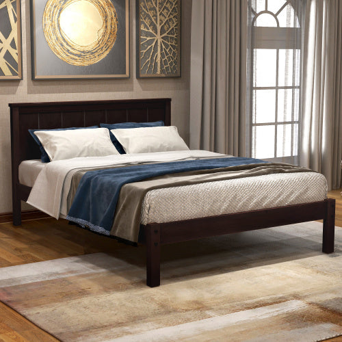 Vanouva Twin Platform Bed with Headboard – Espresso Finish - Vanouva
